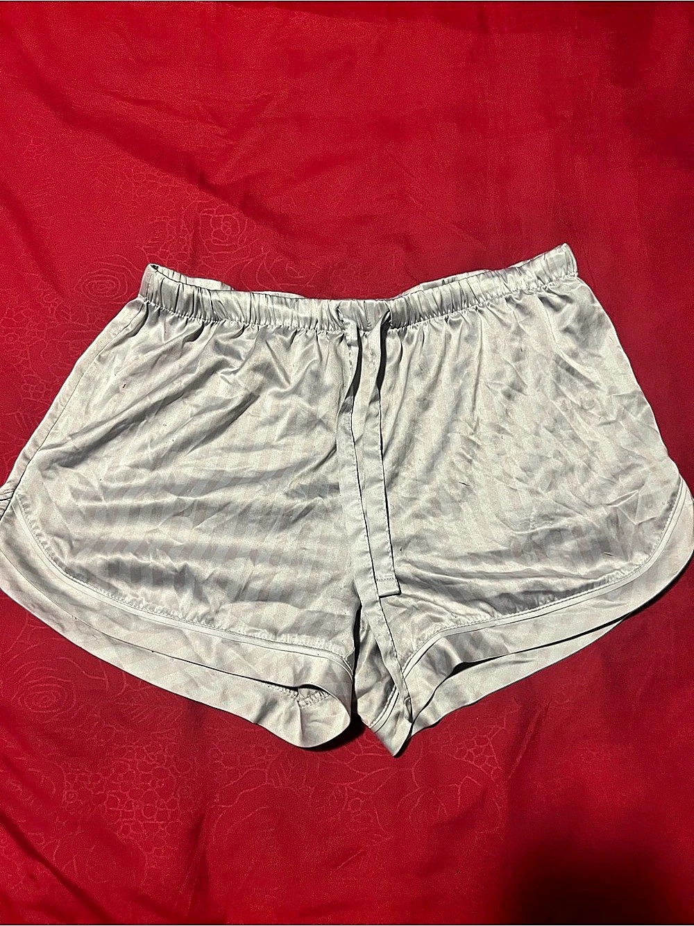 Stars Above Satin-Style Shorts in Silver Size Small
